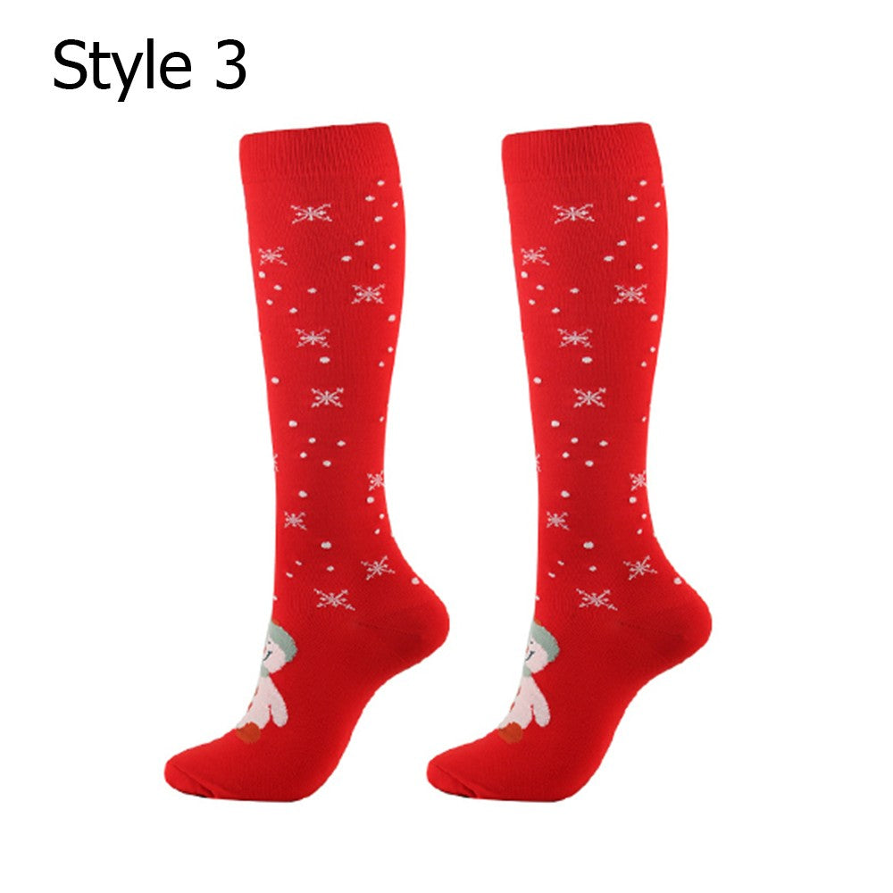 3 X Christmas Themed Knee-Length Compression Socks L XL Style 3 5 6