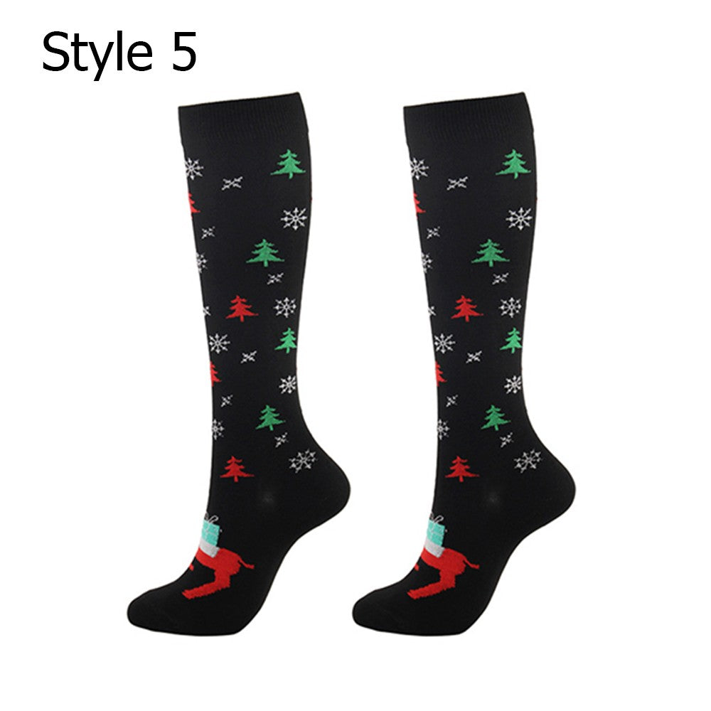 3 X Christmas Themed Knee-Length Compression Socks S M Style 3 5 6