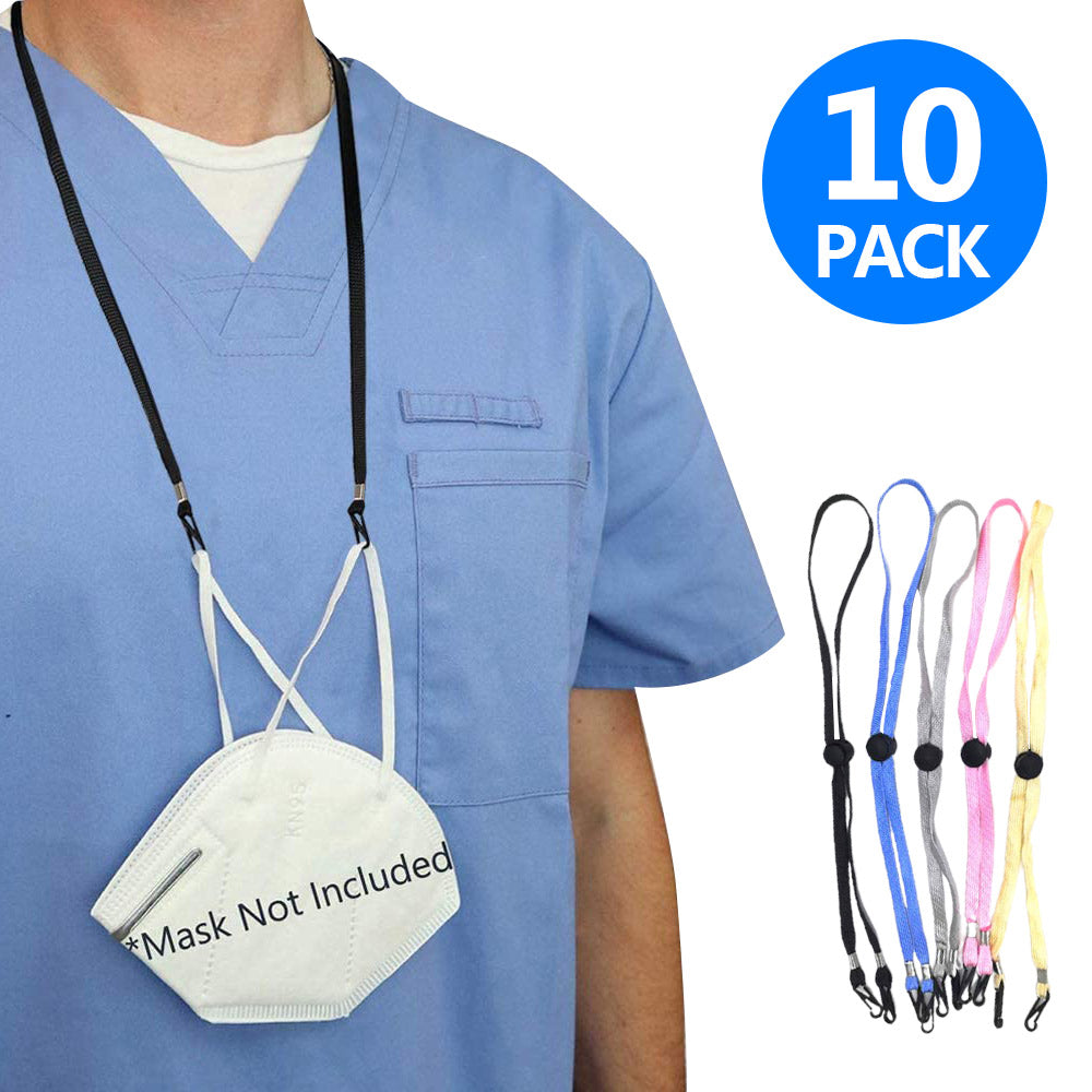 10PCS Adjustable Lanyards 5 Colours Hanging Neck Rope for Face Mask