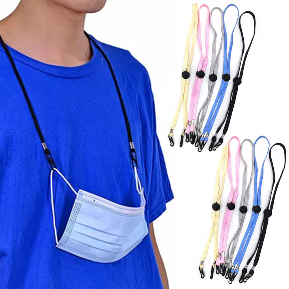10PCS Adjustable Lanyards 5 Colours Hanging Neck Rope for Face Mask