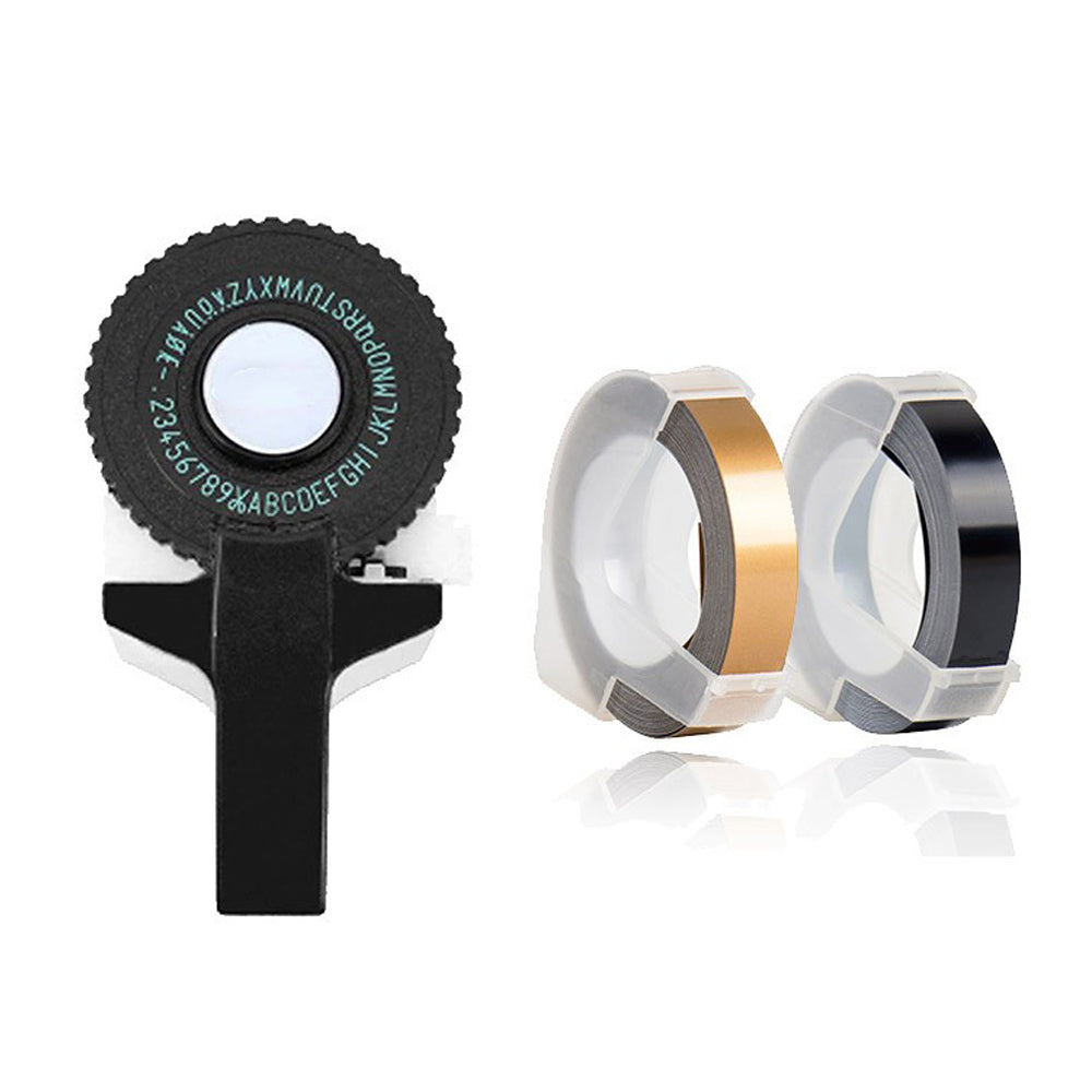 Manual Embossing Label Maker Printer with 2 Rolls Tapes