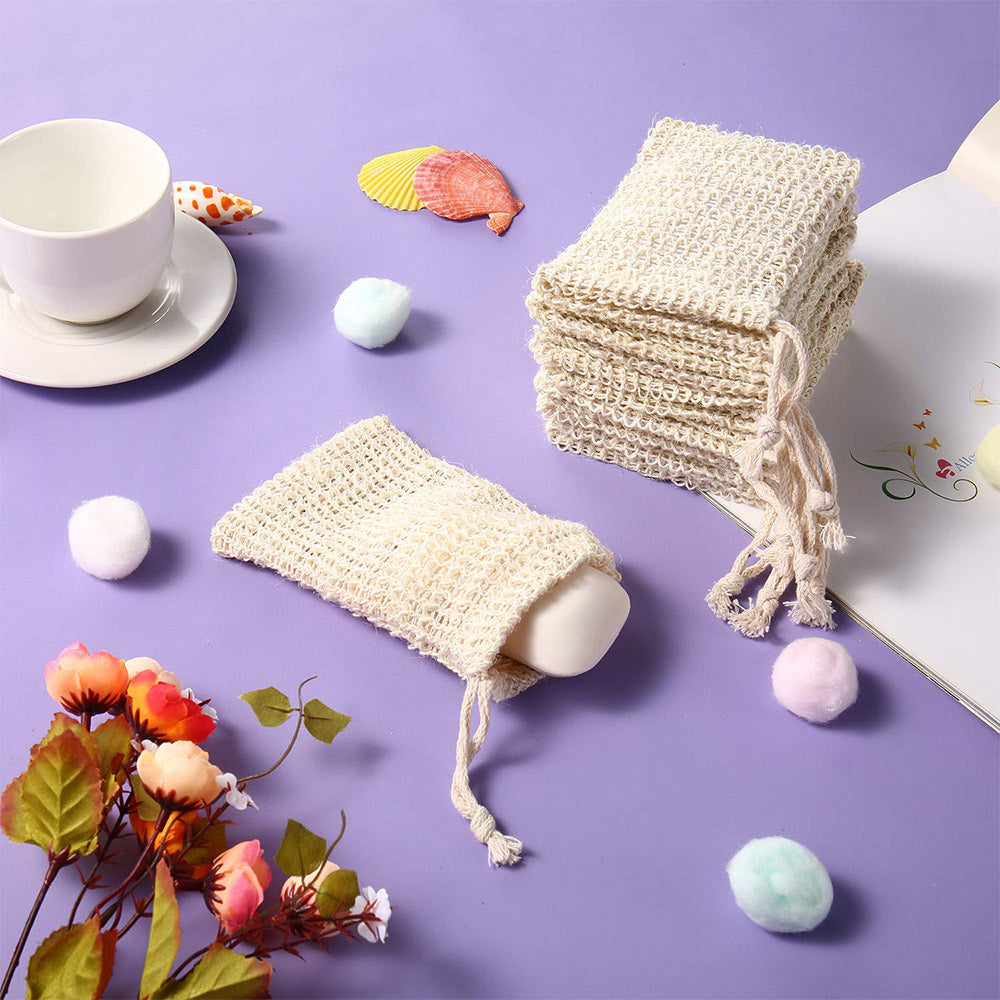 5X  Health Cotton-Linen Exfoliating Soap Bags