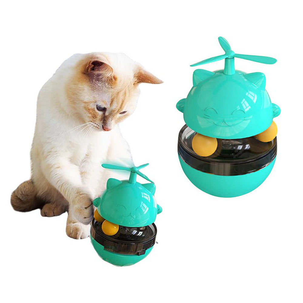 2 X 3 In 1 Cat Tumbler Slow Food Dispenser Toy Blue Green
