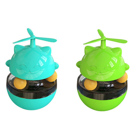 2 X 3 In 1 Cat Tumbler Slow Food Dispenser Toy Blue Green