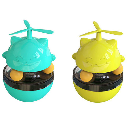 2 X 3 In 1 Cat Tumbler Slow Food Dispenser Toy Blue Yellow