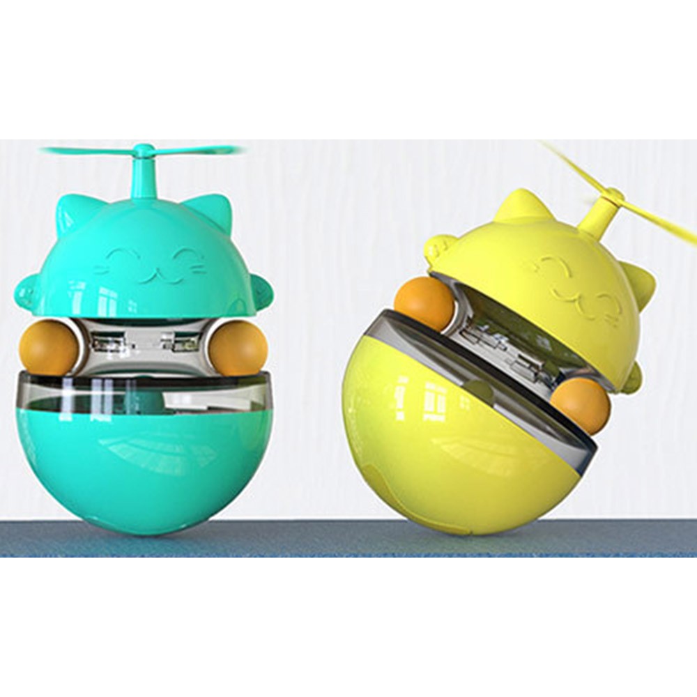 2 X 3 In 1 Cat Tumbler Slow Food Dispenser Toy Blue Yellow