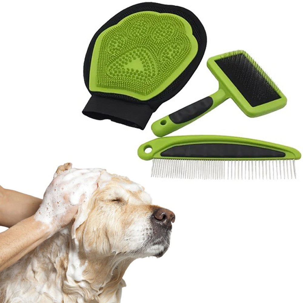 3 Pieces Pet Shower Brushes Set for Cat Dog