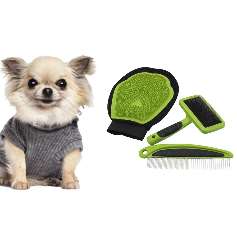 3 Pieces Pet Shower Brushes Set for Cat Dog