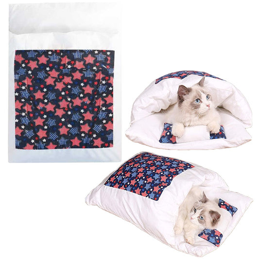 Japanese Style Cat Bed with Pillow Pet Sleeping Bag Style 1 Large