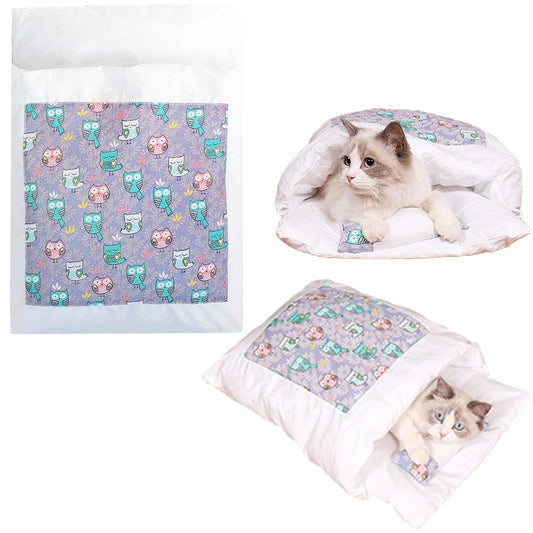 Japanese Style Cat Bed with Pillow Pet Sleeping Bag Style 4 Small