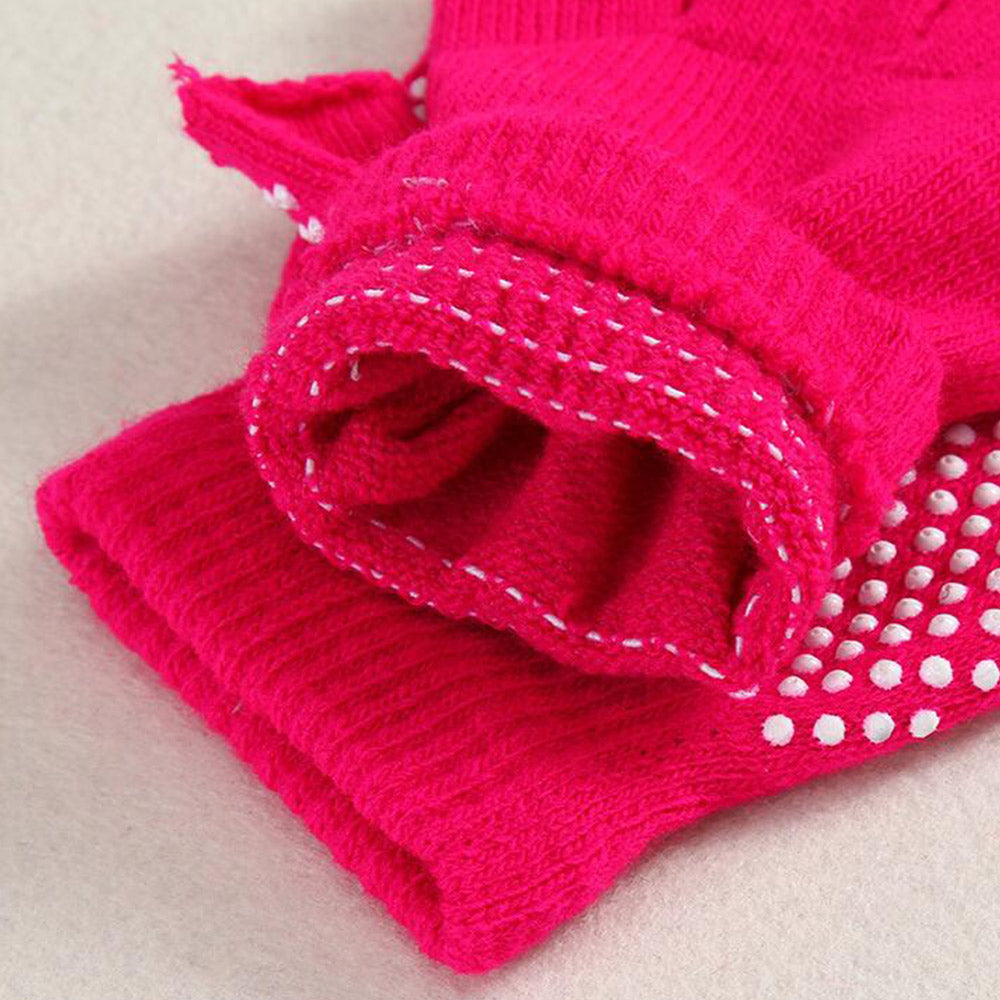 Two Pairs of Unisex Yoga Pilates Finger Exercise Grip Gloves-Blue and Rose