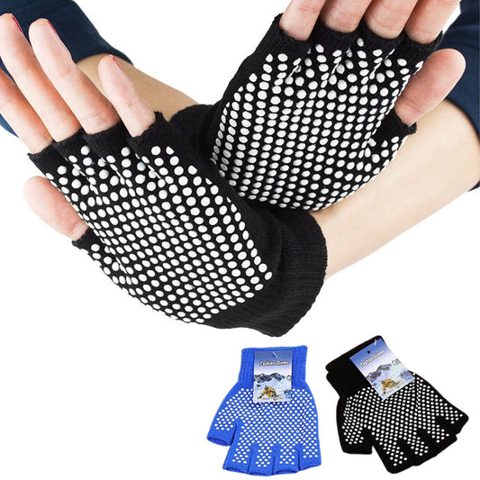 Two Pairs of Unisex Yoga Pilates Finger Exercise Grip Gloves-Blue and Black