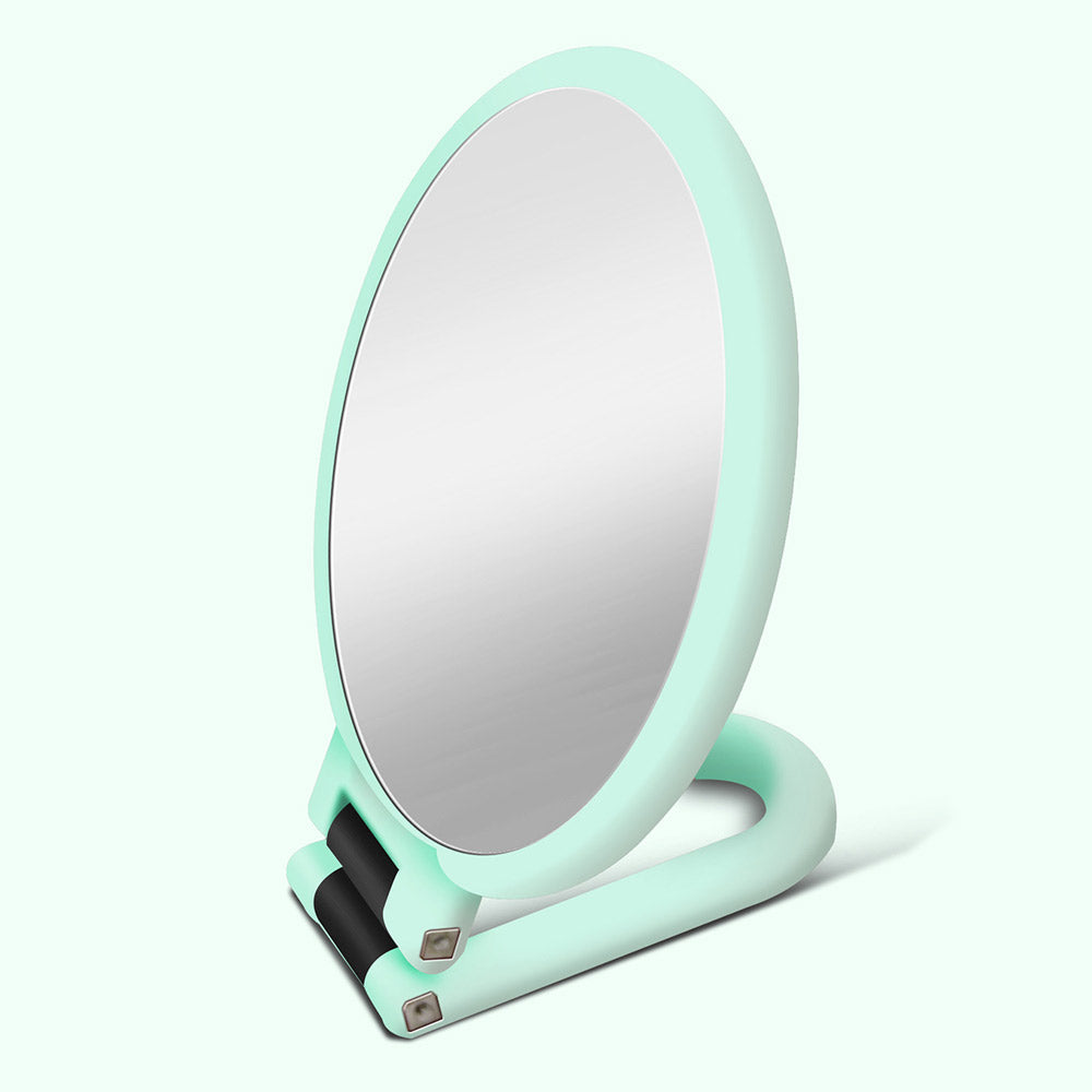 Makeup Double-Sided 5x 1x Magnifying Handheld Mirror - Green