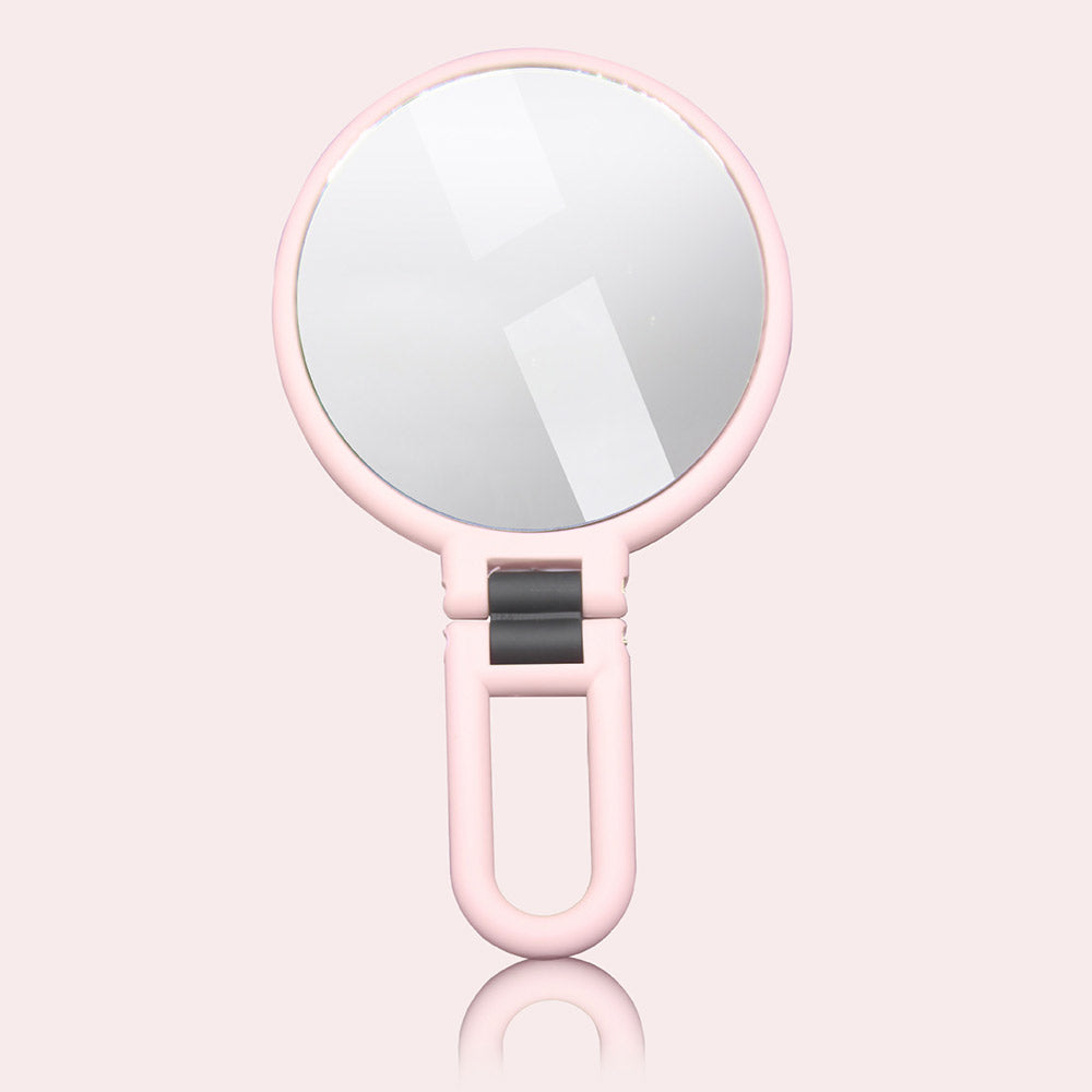 Makeup Double-Sided 5x 1x Magnifying Handheld Mirror - Pink
