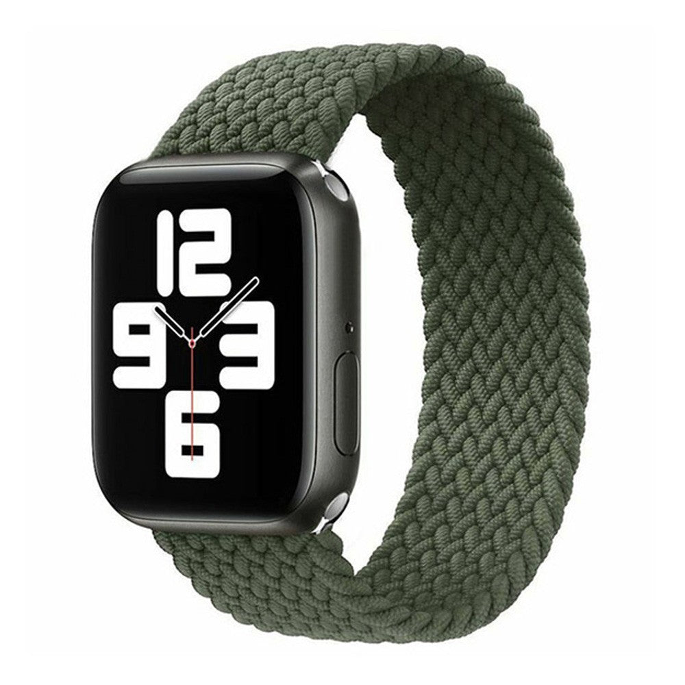 2 X 160mm Nylon Braided Watch Band Solo Loop Strap for iwatch Compatible with Apple Watch 42mm 44mm Green Pink