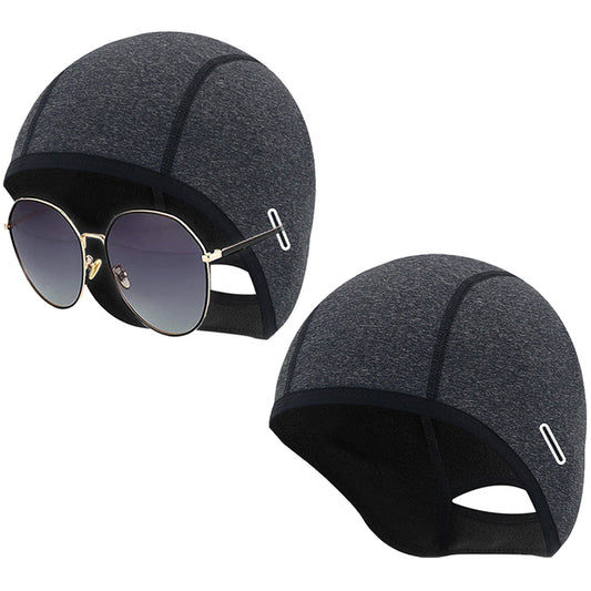 2 X Skull Caps Helmet Winter Thermal Liner with Glasses Port WITHOUT GLASSES