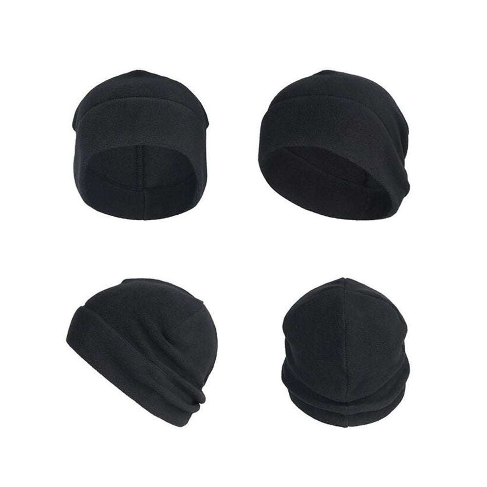 2pcs Outdoor Polar Fleece Snow Helmet Liners-Khaki and Black