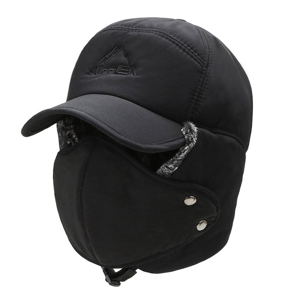 2 X Ski Fleece Hat Warmer with Face Cover Black Blue