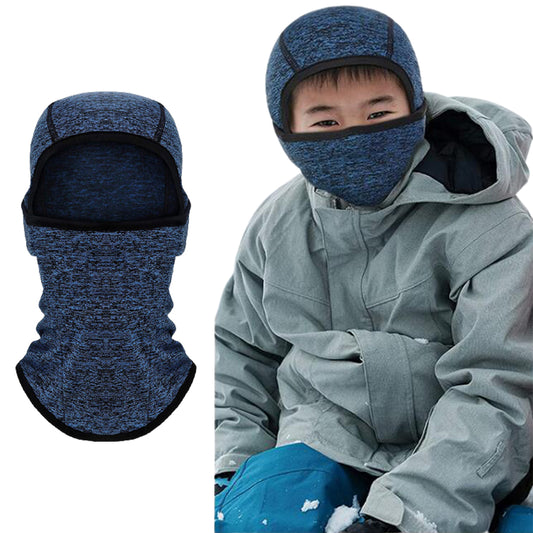 Outdoor Kids Ski Hat with Face Mask-Blue