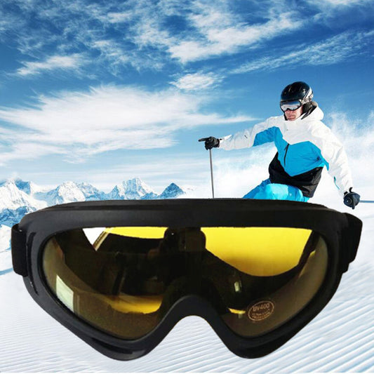 One Pair of Outdoor  Anti Fog Snow Goggles-Yellow