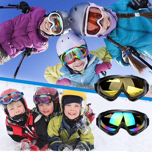 Two Pairs of Outdoor Ski Goggles-Colour mixture and Yellow