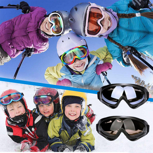 Two Pairs of Outdoor Ski Goggles-Marron and Black
