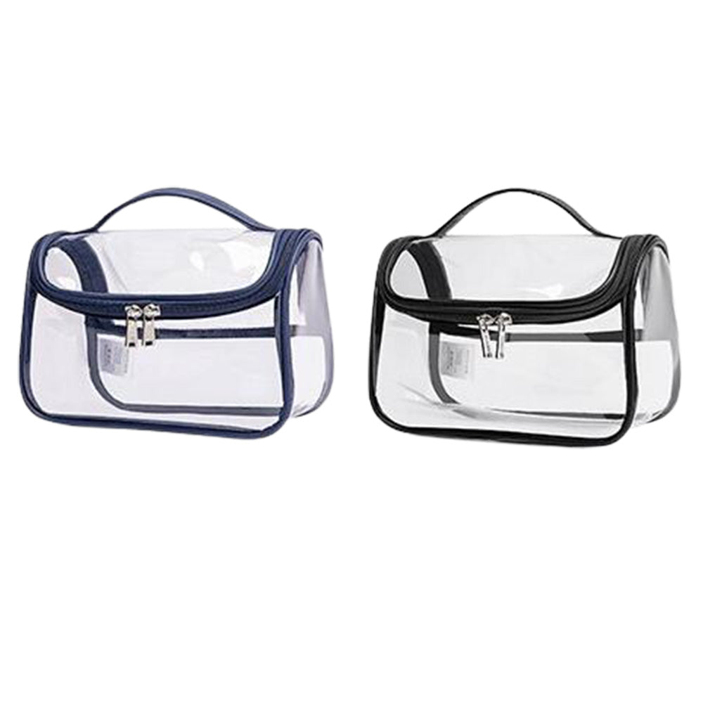 2X Black Blue Transparen Travel Clear Cosmetic Bag Makeup Brushes Storage Bag