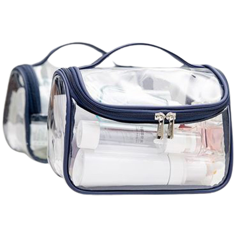 2X Black Blue Transparen Travel Clear Cosmetic Bag Makeup Brushes Storage Bag