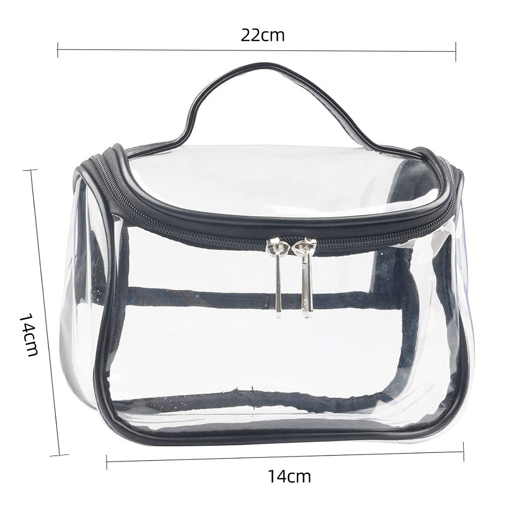 2X Black Blue Transparen Travel Clear Cosmetic Bag Makeup Brushes Storage Bag