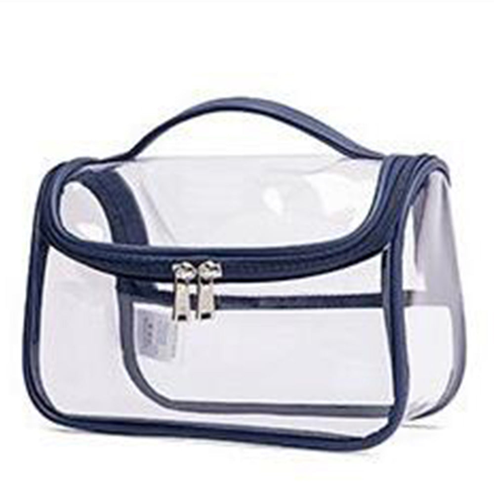 2X Black Blue Transparen Travel Clear Cosmetic Bag Makeup Brushes Storage Bag