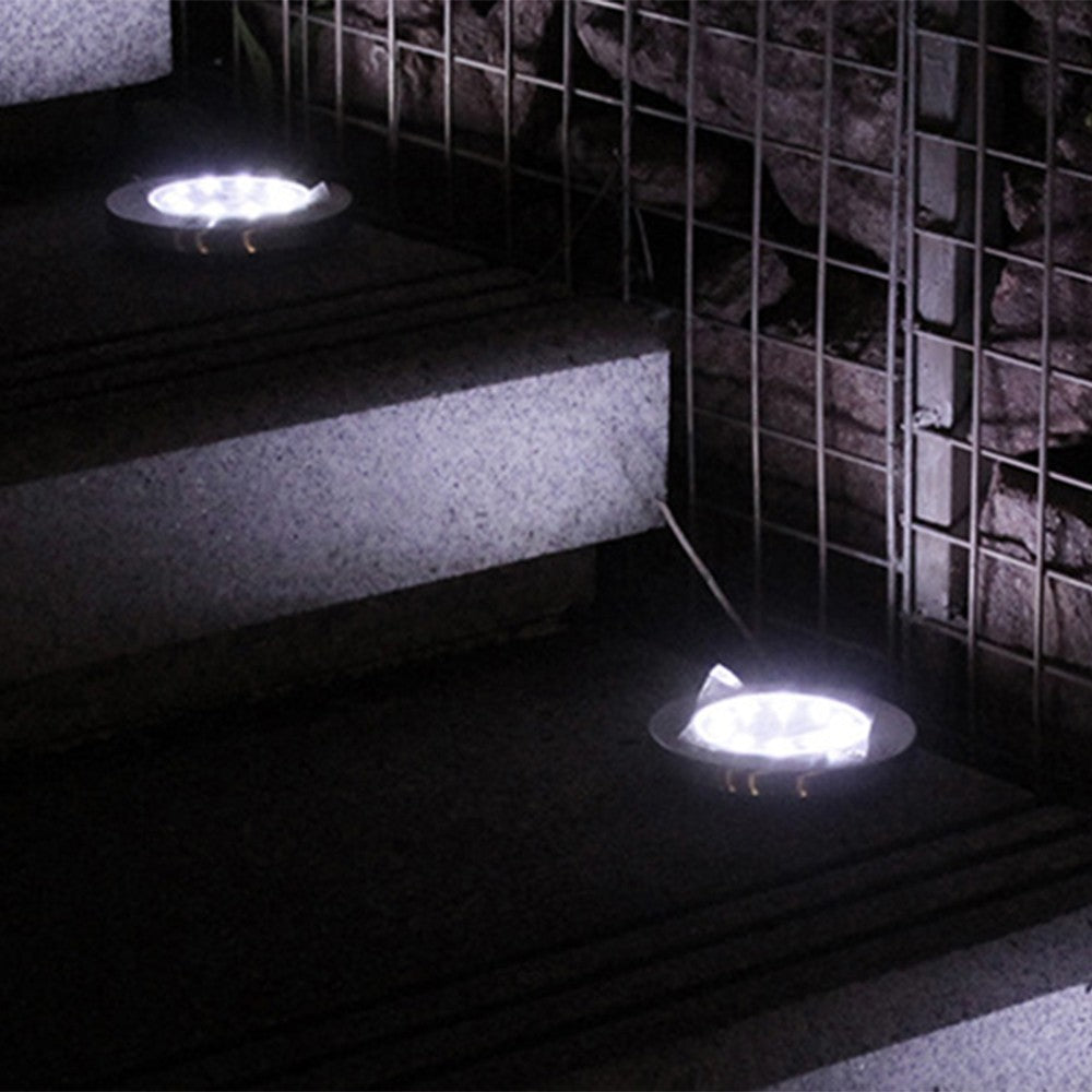 4Pcs 10LEDs Solar Ground Lights Garden Yard Decor White Lights