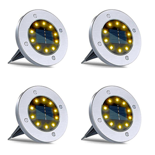4Pcs 10LEDs Solar Ground Lights Garden Yard Decor Warm Lights