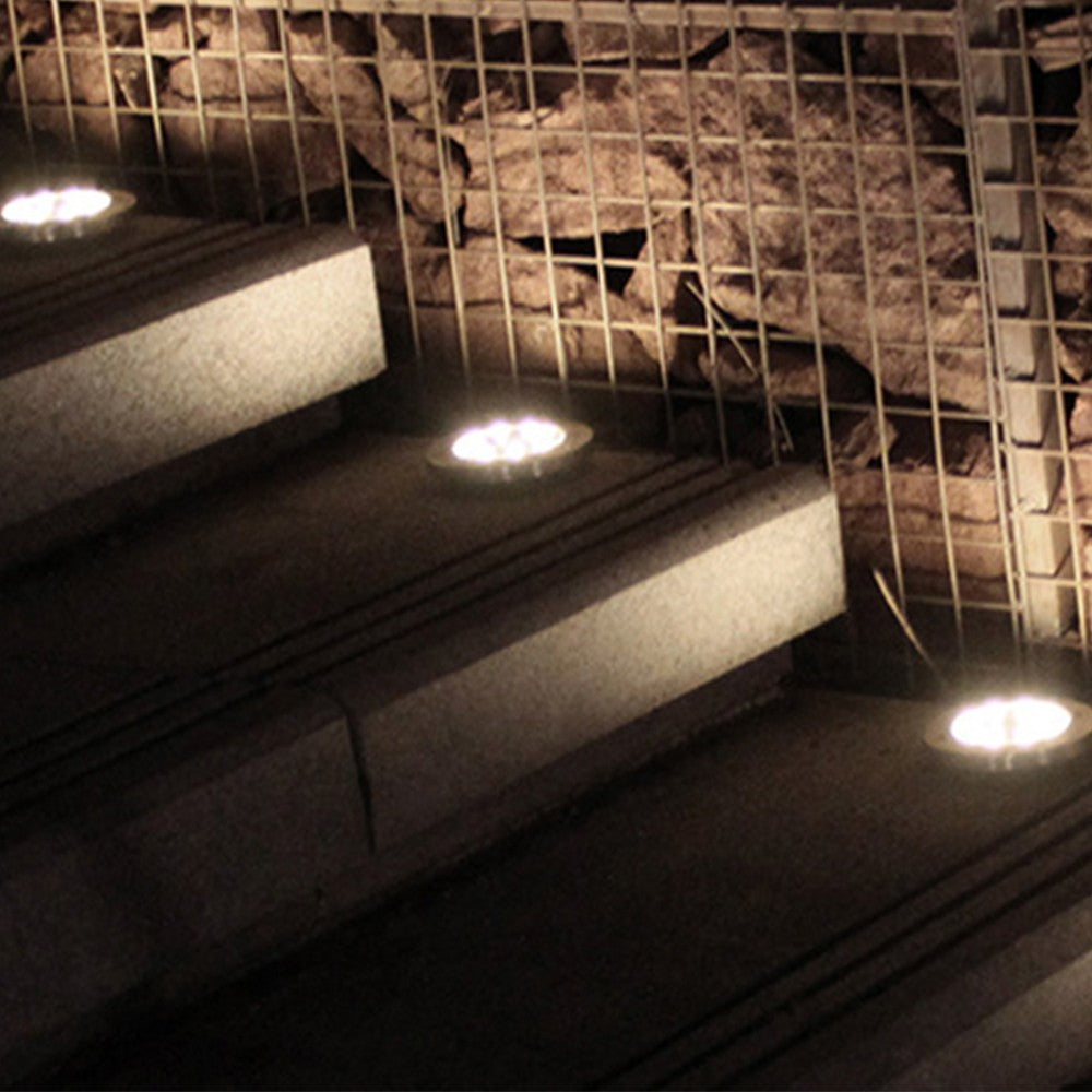 4Pcs 10LEDs Solar Ground Lights Garden Yard Decor Warm Lights