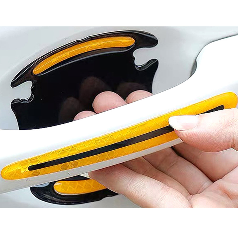 16Pcs Car Door Handle Reflective Sticker Car Decor Red Yellow