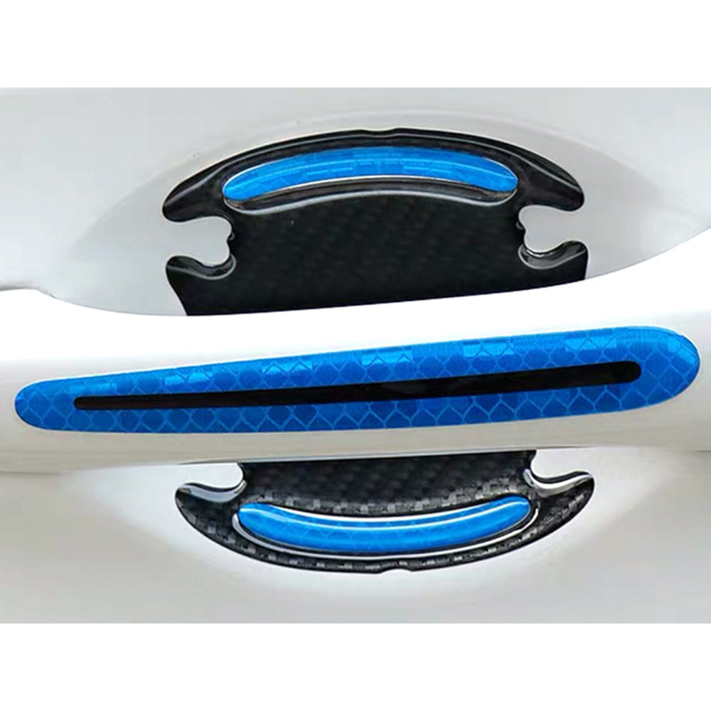 16Pcs Car Door Handle Reflective Sticker Car Decor Blue White