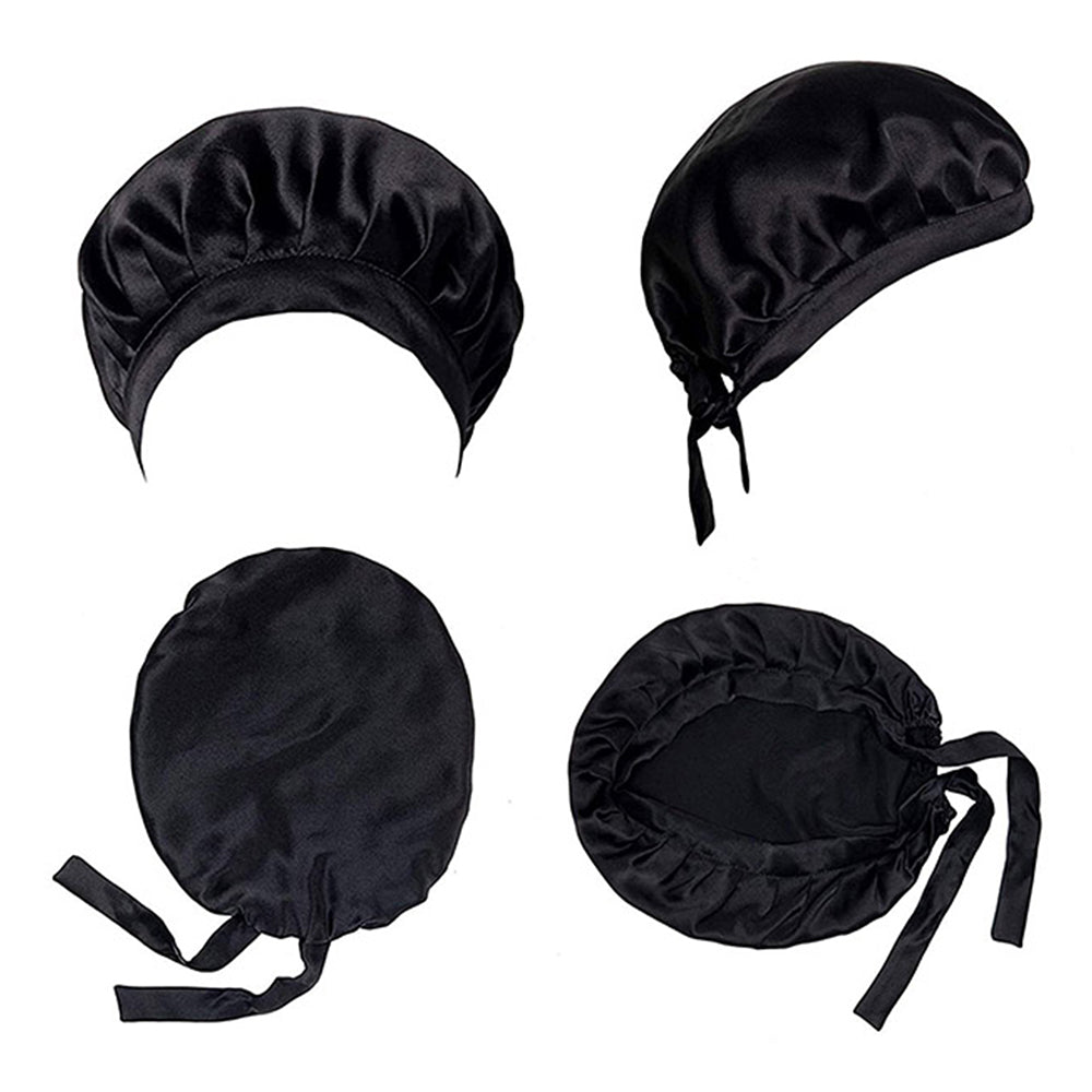 2 X Black and Pink Women's Mulberry Silk Turbans