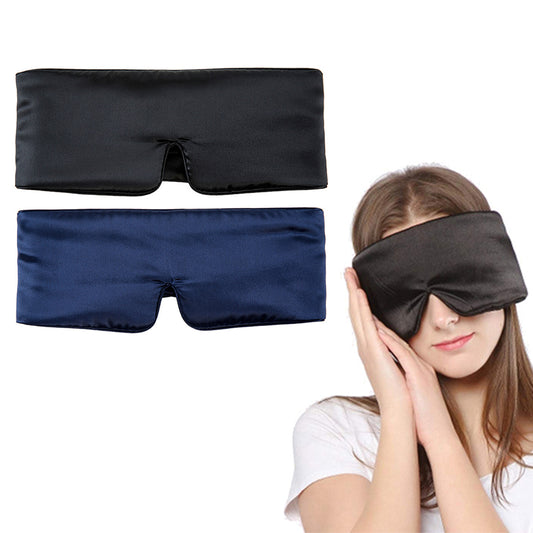 2 X Black and Navy Mulberry Silk Eye Masks
