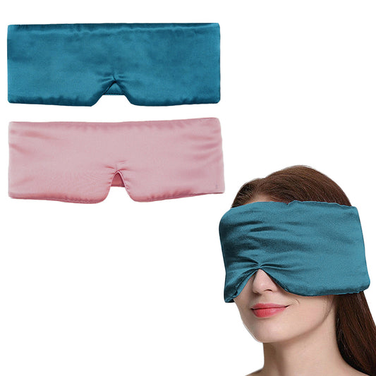 2 X Peacock Blue and Pink Mulberry Silk Eye Masks