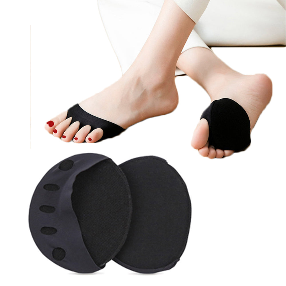 2 Pairs Black Women's Metatarsal Cotton Pads Feet Mats