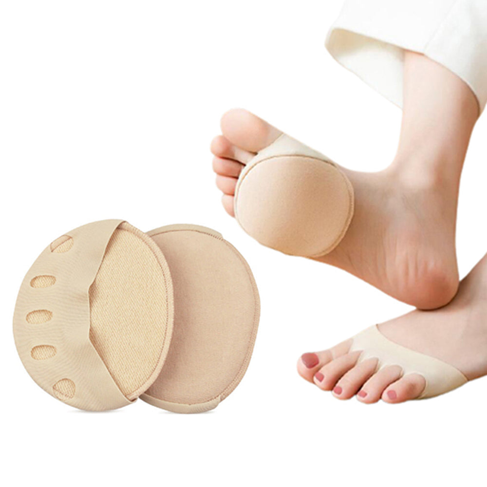 2 Pairs Black Nude Women's Metatarsal Cotton Pads Feet Mats