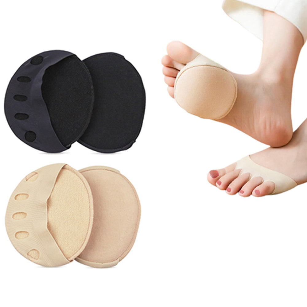 2 Pairs Black Nude Women's Metatarsal Cotton Pads Feet Mats