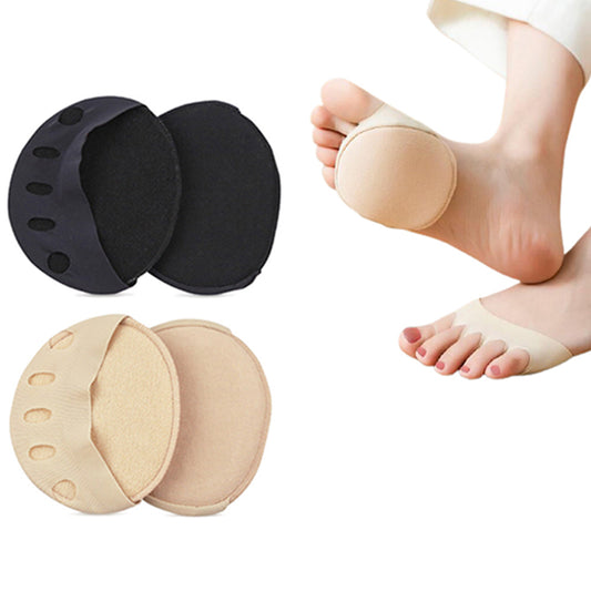 2 Pairs Black Nude Women's Metatarsal Cotton Pads Feet Mats