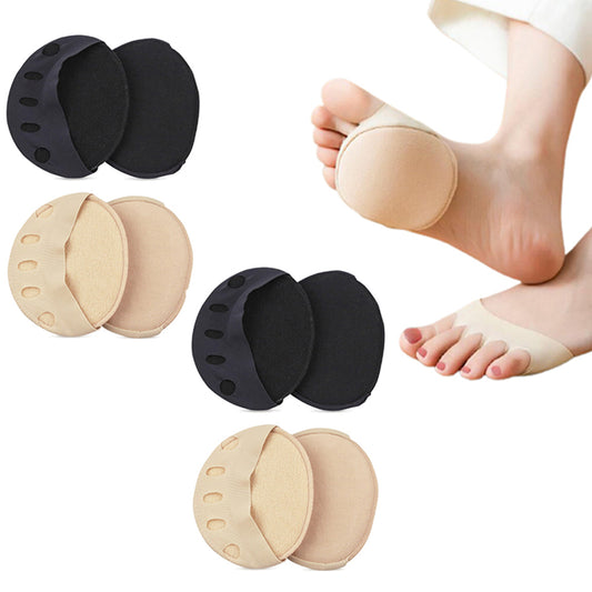 4 Pairs Black Nude Women's Metatarsal Cotton Pads Feet Mats