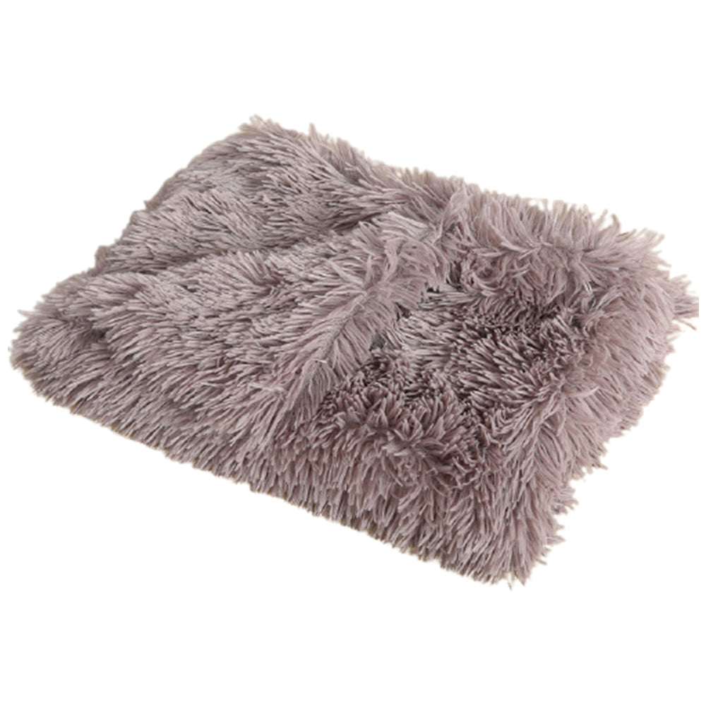 56 x 36cm Long Plush Pet Blanket Dog Cat Sleeping Bed Mat Cover Winter Warm Pet Blanket Khaki