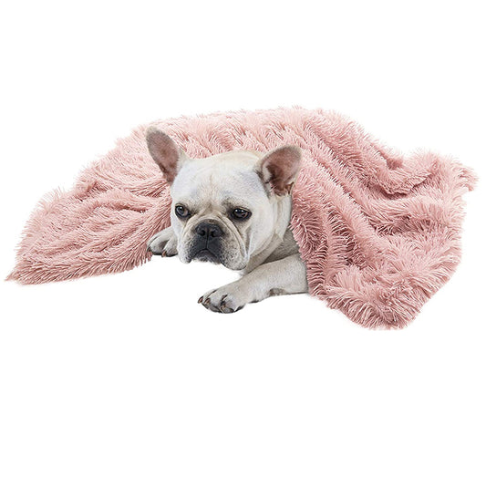 56 x 36cm Long Plush Pet Blanket Dog Cat Sleeping Bed Mat Cover Winter Warm Pet Blanket Pink