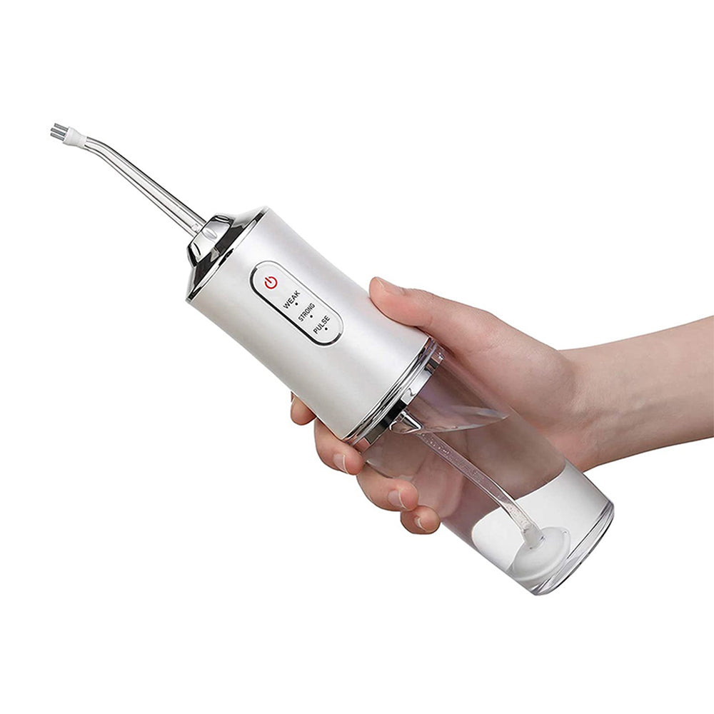 Electric Cordless Water Flosser with Four Nozzles White
