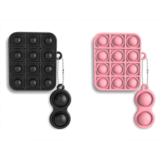 2 X Black Pink Push-Pop Fidget Protective Cases for Airpods Pro
