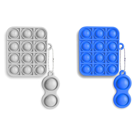 2 X Blue Grey Push-Pop Fidget Protective Cases for Airpods Pro
