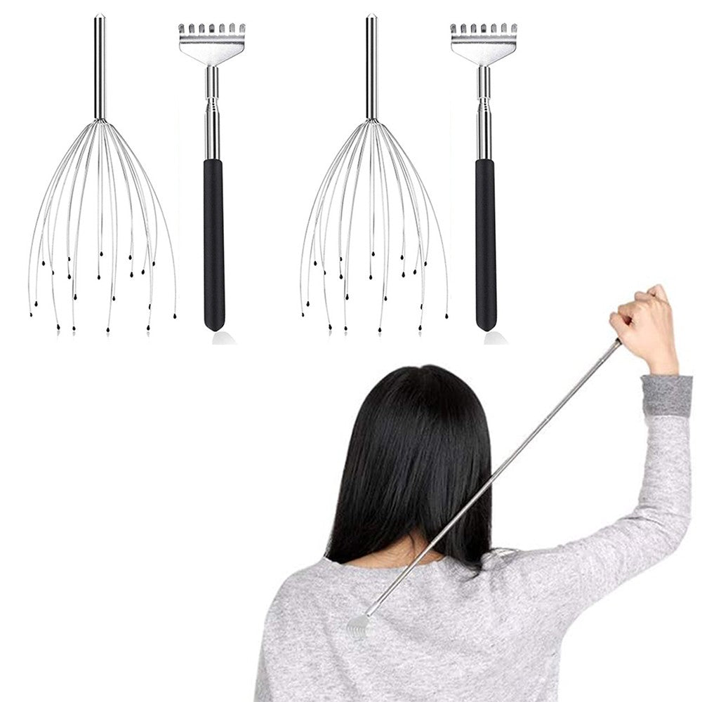 2 Sets of Claws Head Scalp Massager and Back Scratcher Set