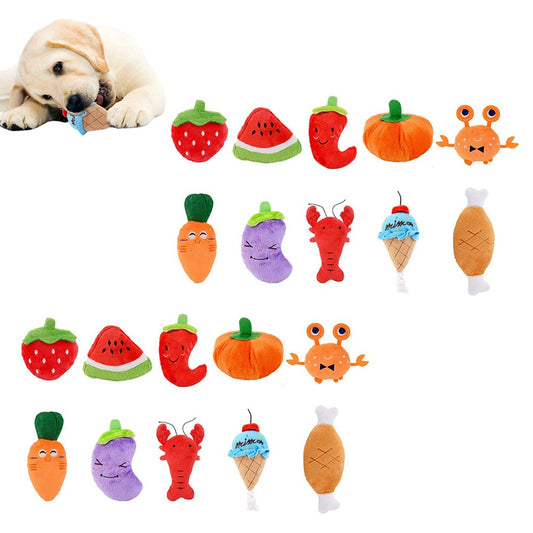 20Pcs Dog Squeaky Plush Toys Random Shapes and Colors